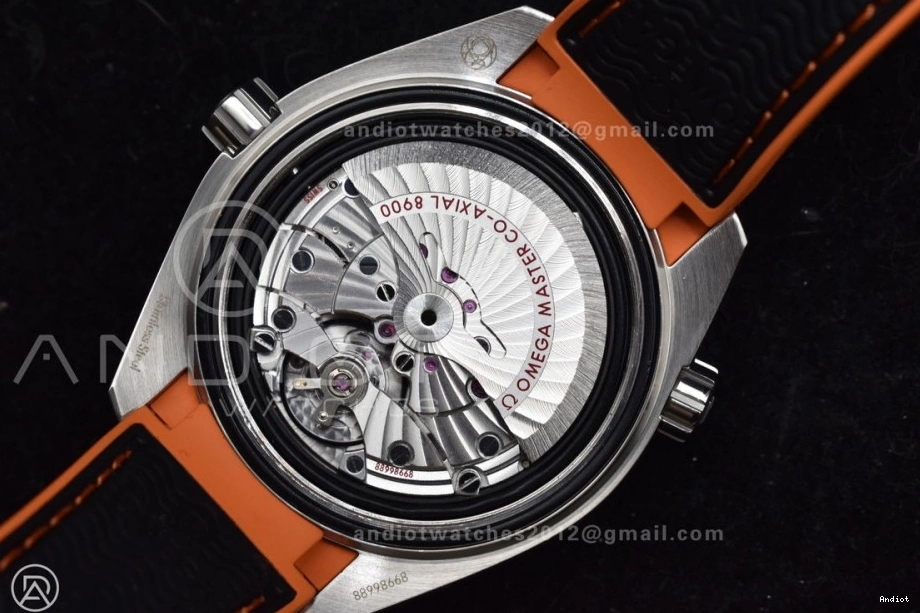 43.5mm 1:1 A8900 V2 Ocean on Super Bezel Edition Nylon Orange Strap Black SS Planet VSF Best Clone Black Dial 1223